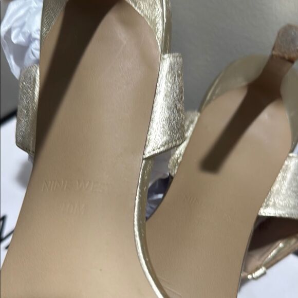 Nine West Gold High Heels with Open Toe and Stiletto Design - Picture 6 of 8